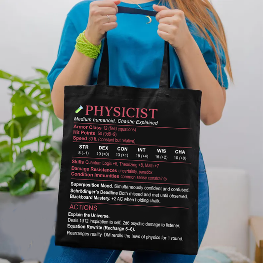 Physicist Stats Lined Tote Bag