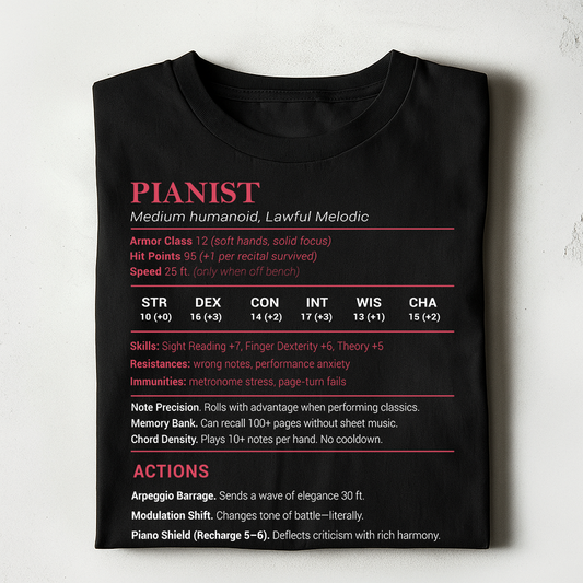 Pianist Stats Classic Unisex T-Shirt