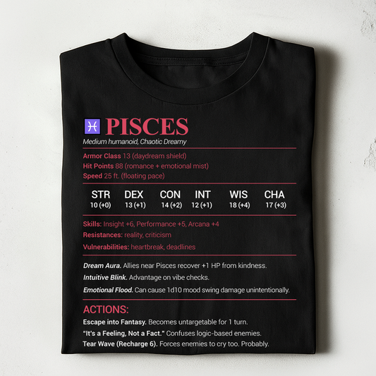 Pisces Stats Classic Unisex T-Shirt