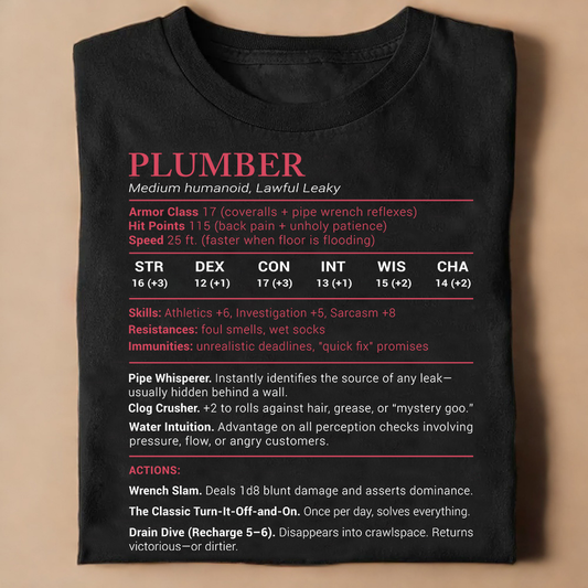 Plumber Stats Classic Unisex T-Shirt