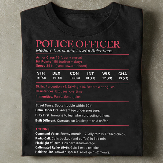 Police Officer Stats Classic Unisex T-Shirt