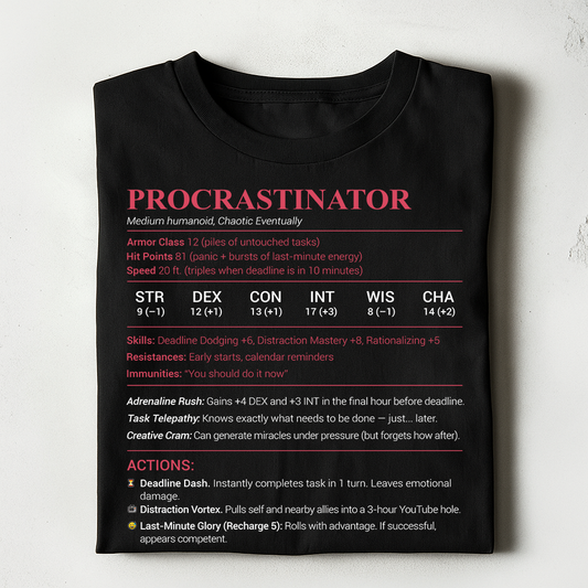 Procrastinator Stats Classic Unisex T-Shirt