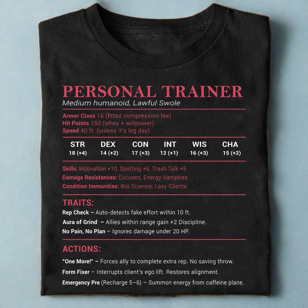 Personal Trainer PT Stats Classic Unisex T-Shirt