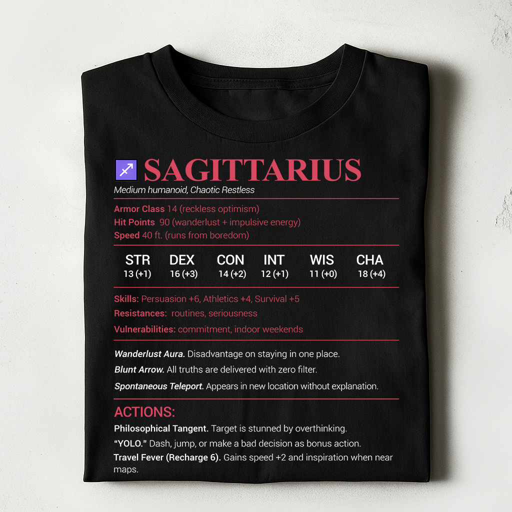 Sagittarius Stats Classic Unisex T-Shirt