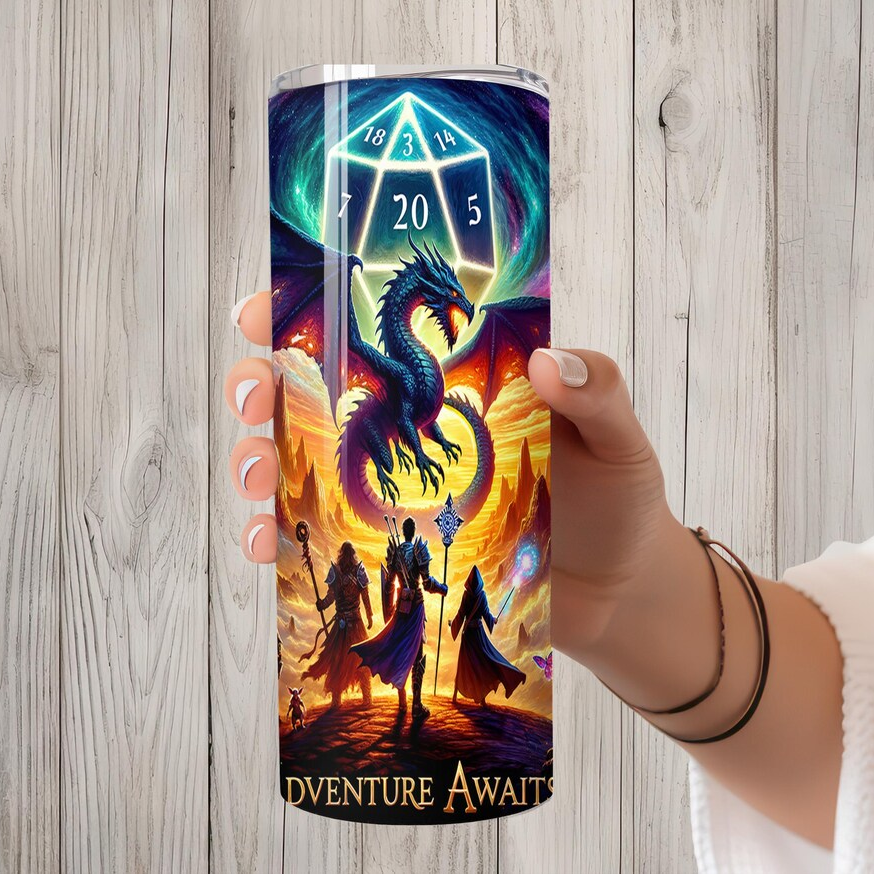 Adventure Awaits Skinny Tumbler