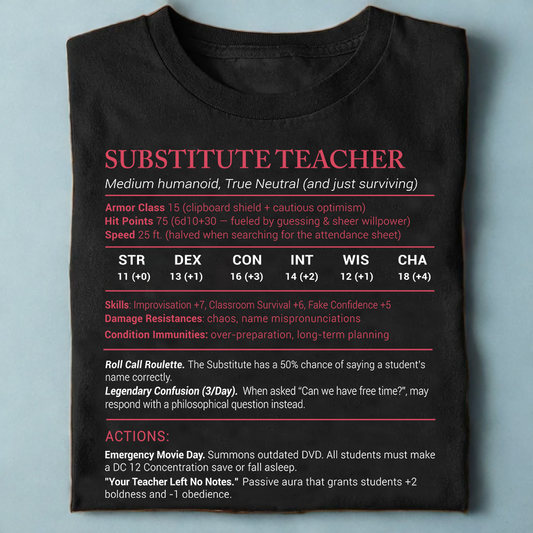 Substitute Teacher Stats Classic Unisex T-Shirt