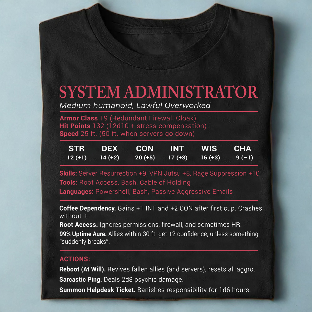 System Administrator Stats Classic Unisex T-Shirt