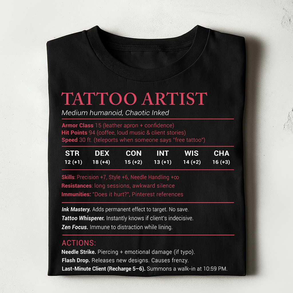 Tattoo Artist Stats Classic Unisex T-Shirt