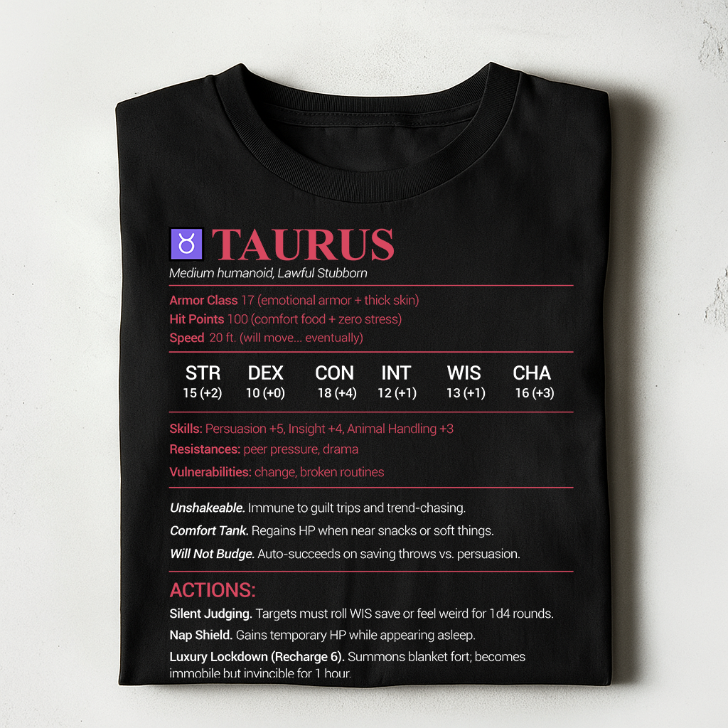 Taurus Stats Classic Unisex T-Shirt