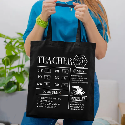 Teacher New Lined Tote Bag