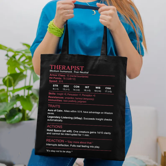 Therapist Stats Lined Tote Bag