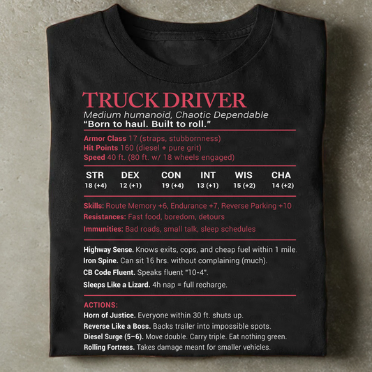 Truck Driver Stats Classic Unisex T-Shirt