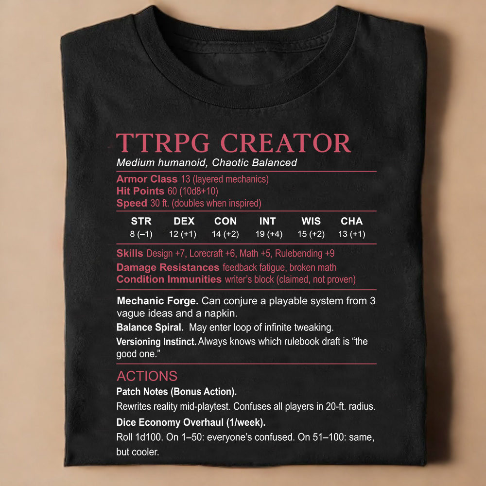 TTRPG Creator Stats Classic Unisex T-Shirt