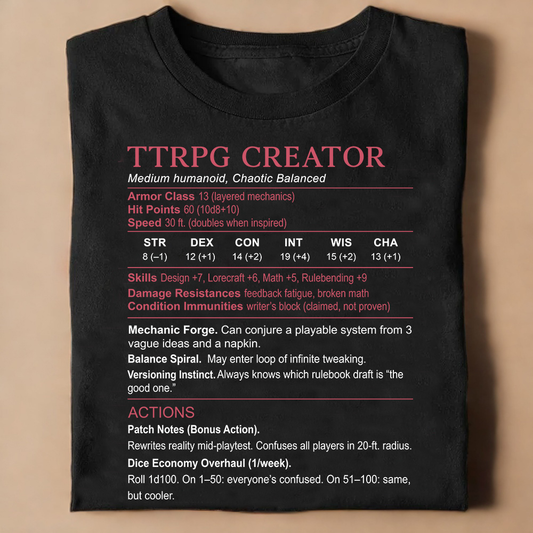 TTRPG Creator Stats Classic Unisex T-Shirt