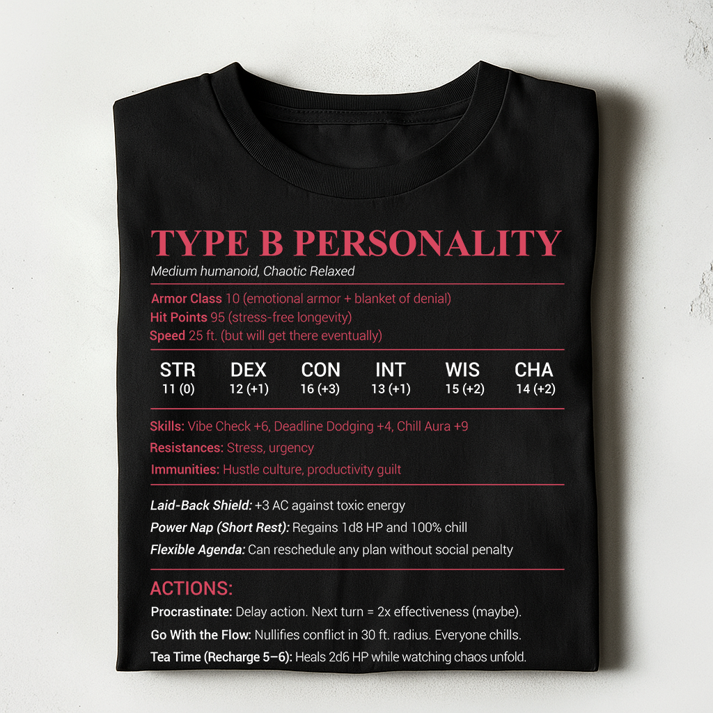 Type B Stats Classic Unisex T-Shirt