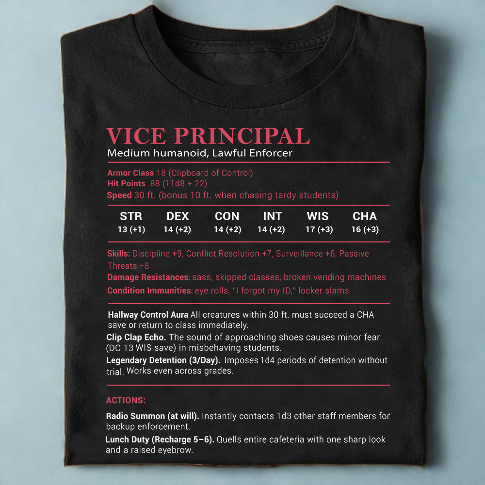 Vice Principal Stats Classic Unisex T-Shirt