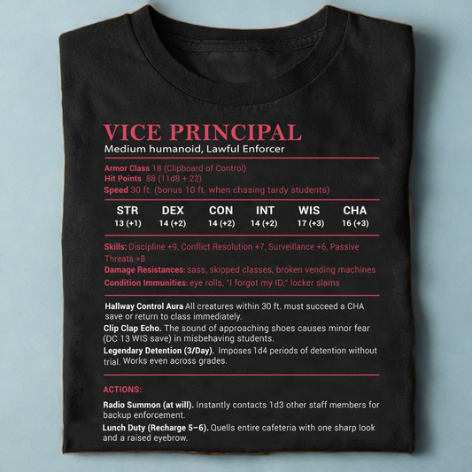 Vice Principal Stats Classic Unisex T-Shirt
