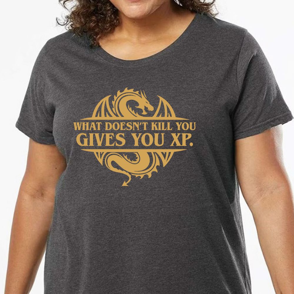 What Doesn't Kill You Gives You XP Ladies Curvy Jersey - model - 0