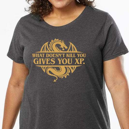 What Doesn't Kill You Gives You XP Ladies Curvy Jersey - model - 0