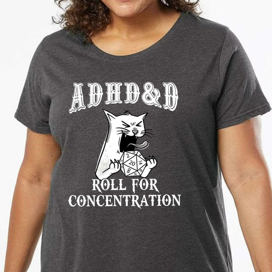 Cat ADHD&D Roll For Concentration Ladies Curvy Jersey - model - 0