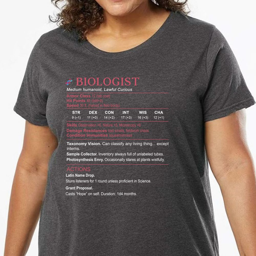 Biologist Stats Ladies Curvy Jersey - model - 0