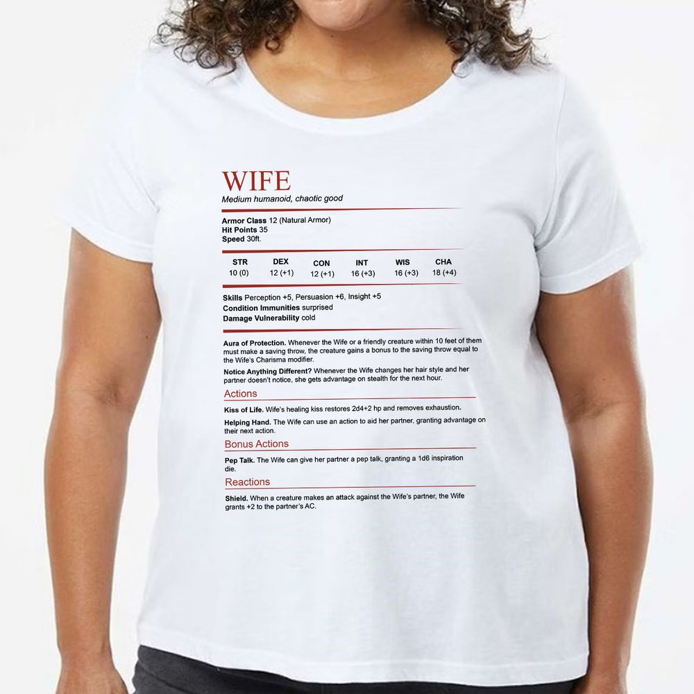 Wife White Ladies Curvy Jersey - model - 0