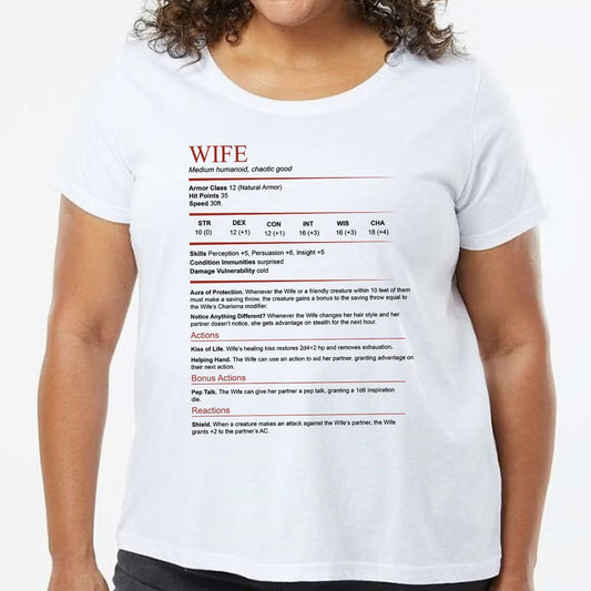 Wife White Ladies Curvy Jersey - model - 0