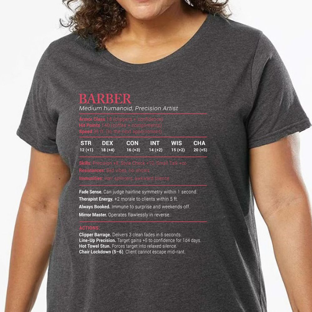 Barber Stats Ladies Curvy Jersey - model - 0