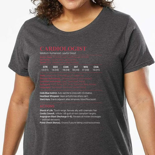 Cardiologist Stats Ladies Curvy Jersey - model - 0