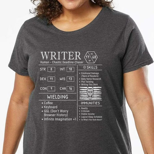 Writer Stats New Ladies Curvy Jersey - model - 0