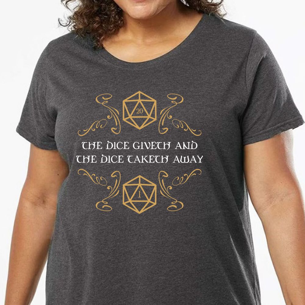 The Dice Giveth and Taketh Away Natural 20 and Critical Fail Ladies Curvy Jersey - model - 0