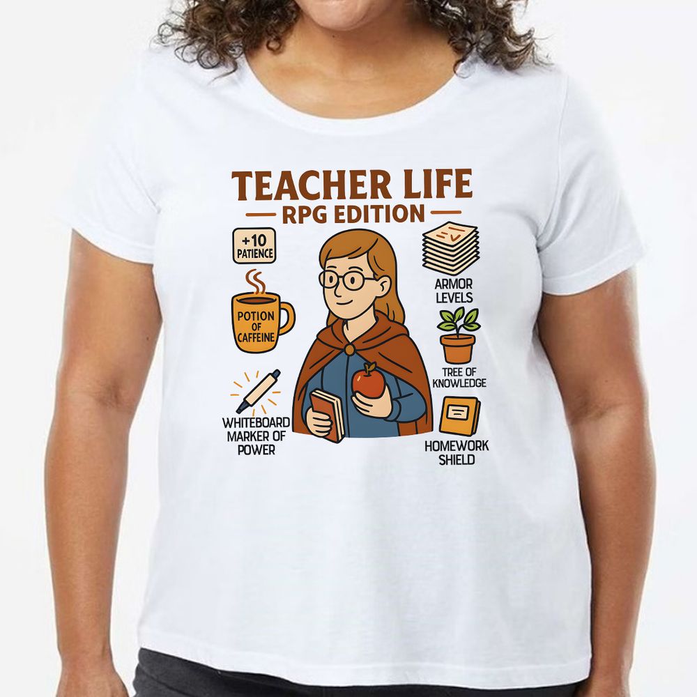 Teacher Life RPG Edition Ladies Curvy Jersey - model - 0
