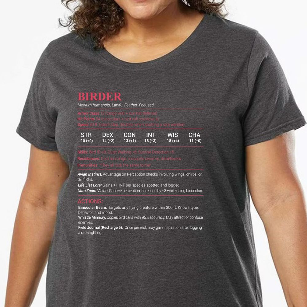 Birder Stats Ladies Curvy Jersey - model - 0