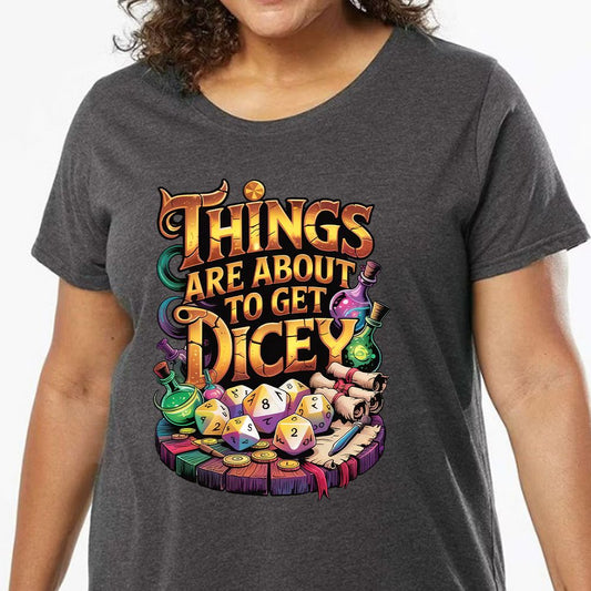 Things Are About To Get Dicey Ladies Curvy Jersey - model - 0