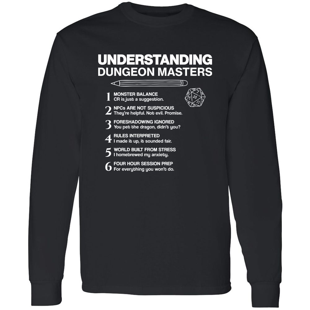 Understanding Dungeon Masters Long Sleeve T-Shirt - Black - 1