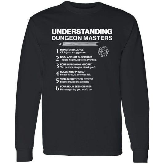Understanding Dungeon Masters Long Sleeve T-Shirt - Black - 1