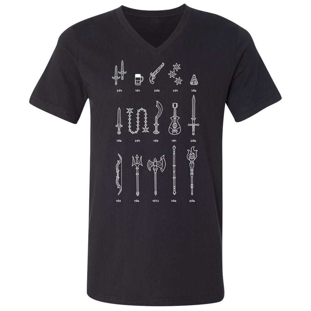 Damage Dealer RPG Unisex V-Neck T-Shirt - Black - 1