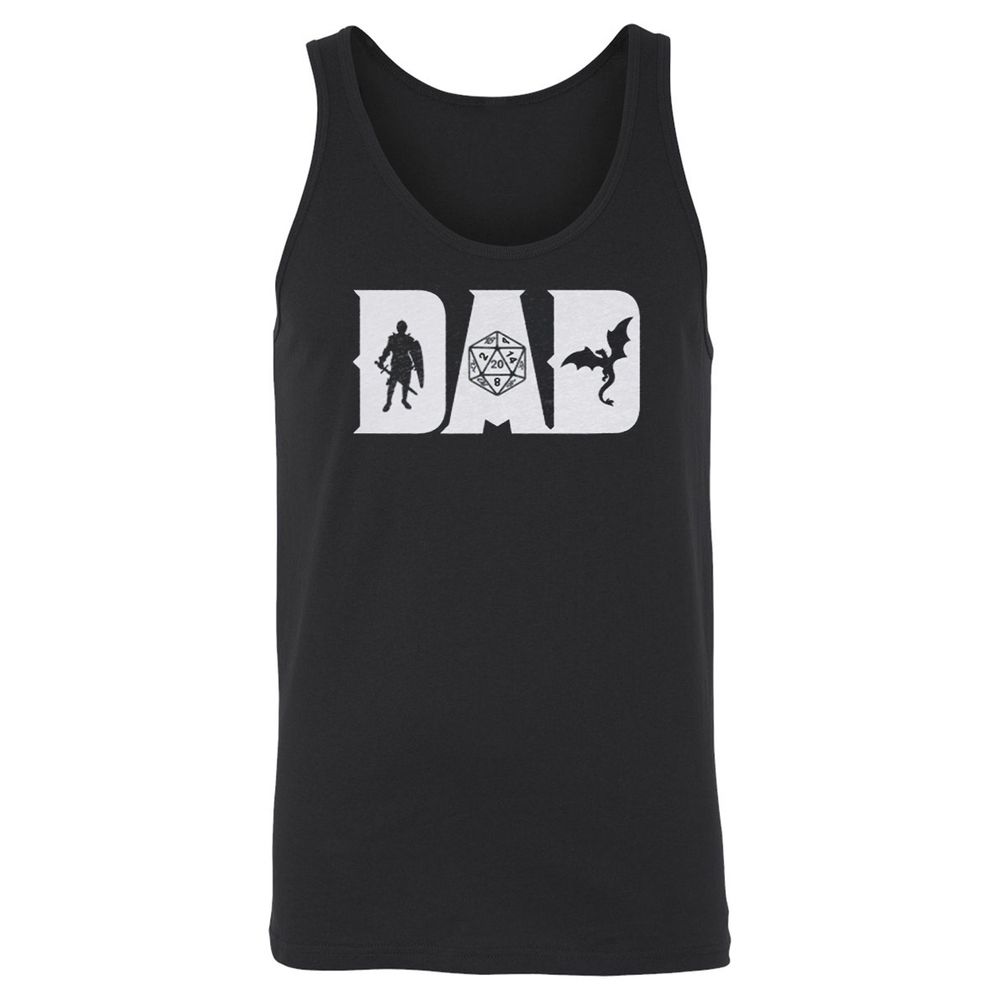 Dad Fathers Day Unisex Jersey Tank - Black - 1