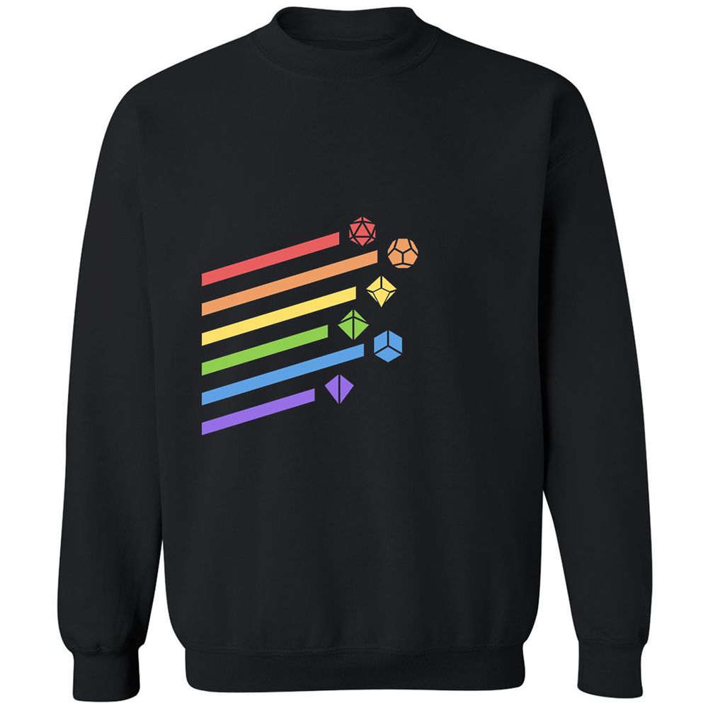Rainbow Dice Set Classic Unisex Sweatshirt - Black - 1