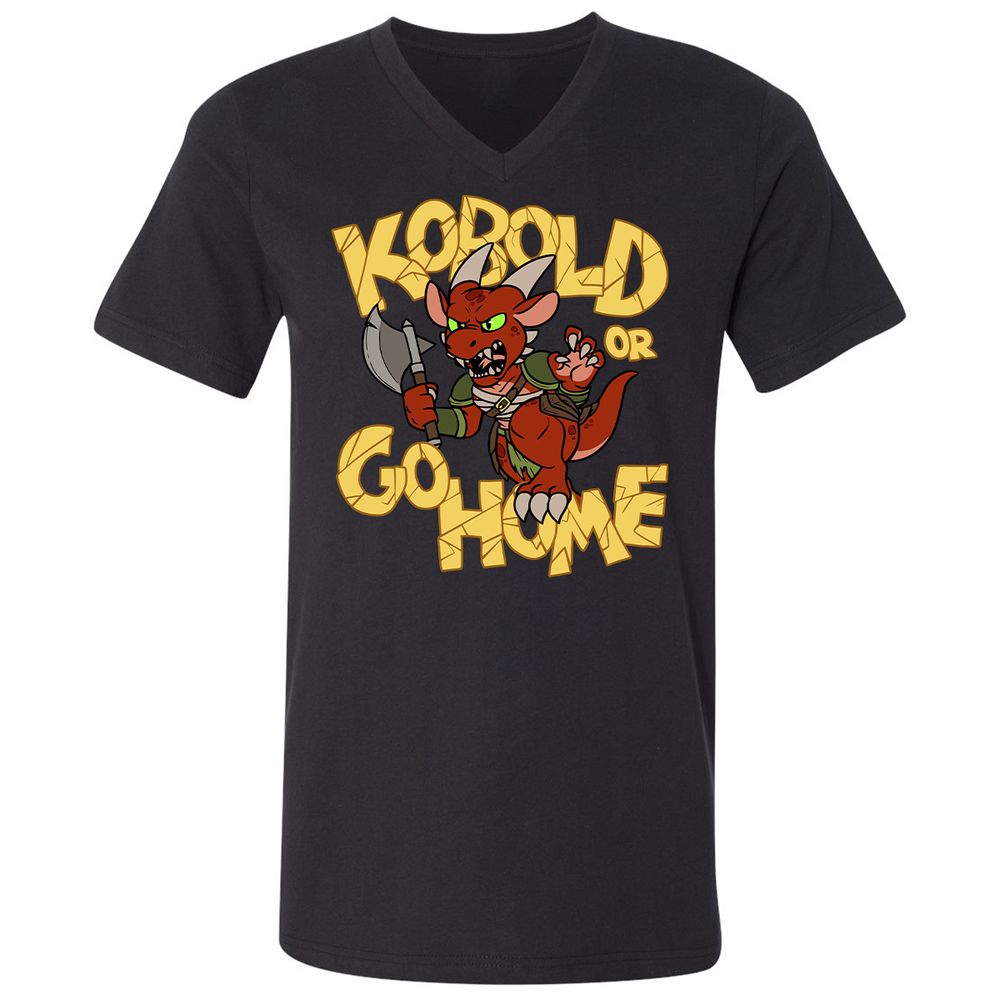 Kobold Or Go Home Unisex V-Neck T-Shirt - Black - 1