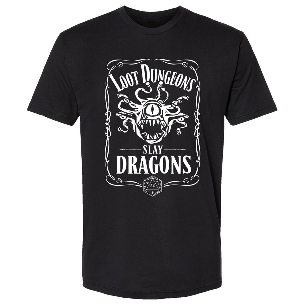 Loot Dungeon Slay Dragons Premium Unisex T-Shirt - Black - 1