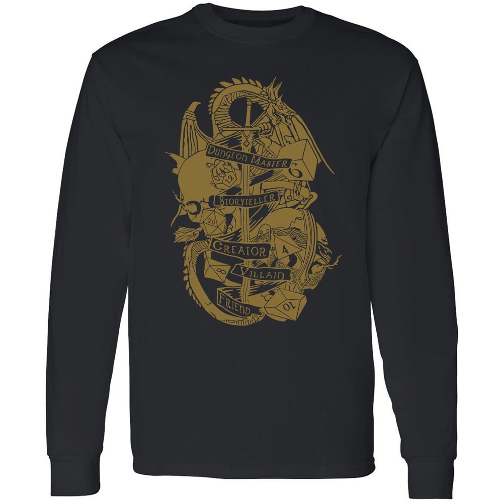 Dungeon Master Dragon Long Sleeve T-Shirt - Black - 1