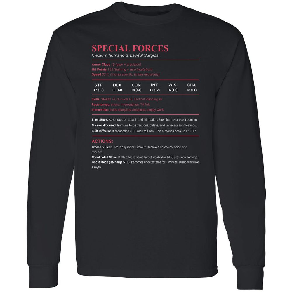 Special Forces Long Sleeve T-Shirt - Black - 1