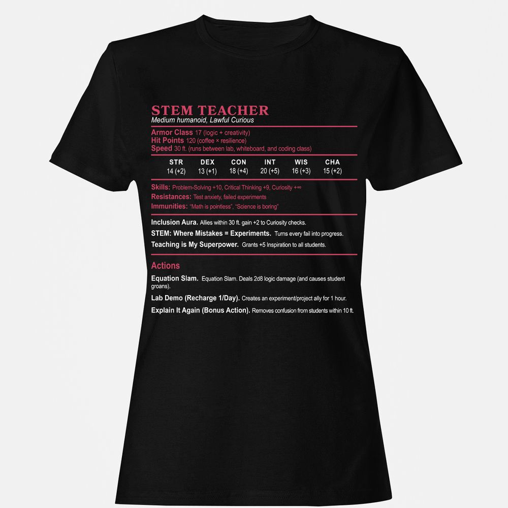 STEM TEACHER Women's T-Shirt - Black - 1