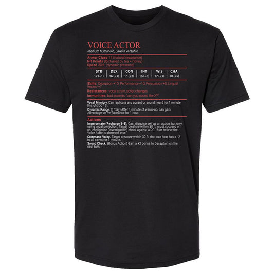 Voice Actor Stats Block - Black - 1