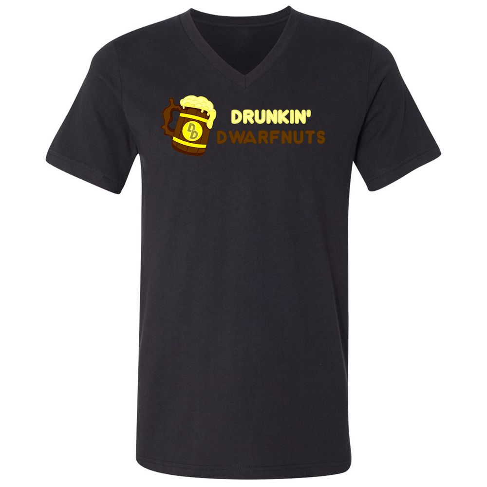Drunkin' Dwartnuts Unisex V-Neck T-Shirt - Black - 1