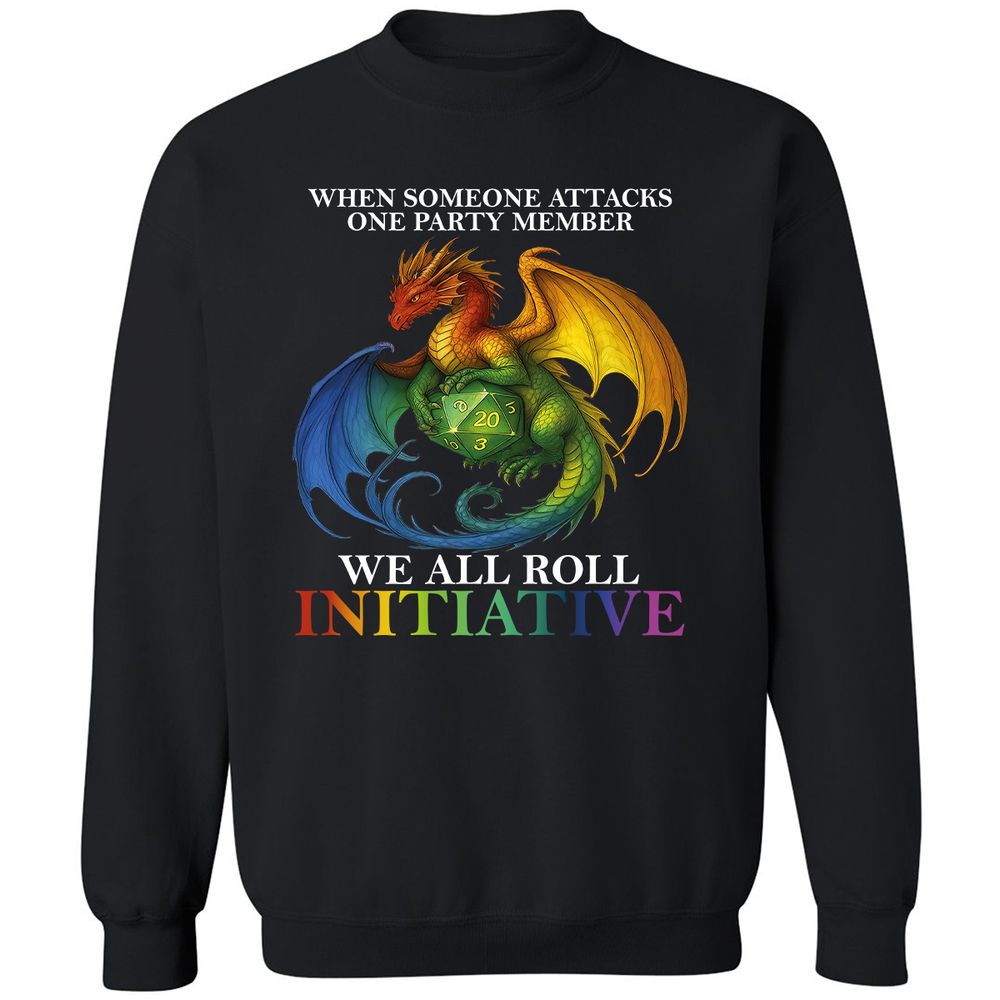 Dragon Roll For Initiative Classic Unisex Sweatshirt - Black - 1