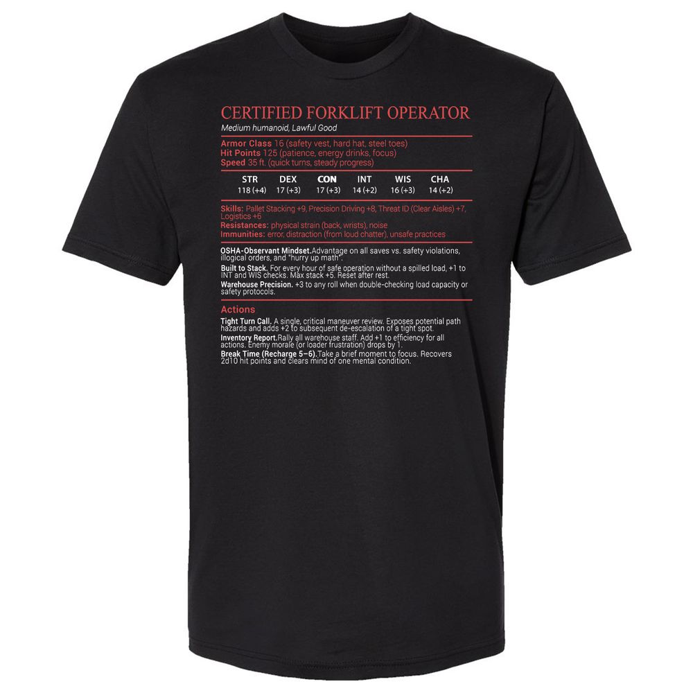 Certified Forklift Operator Stats Block - Black - 1