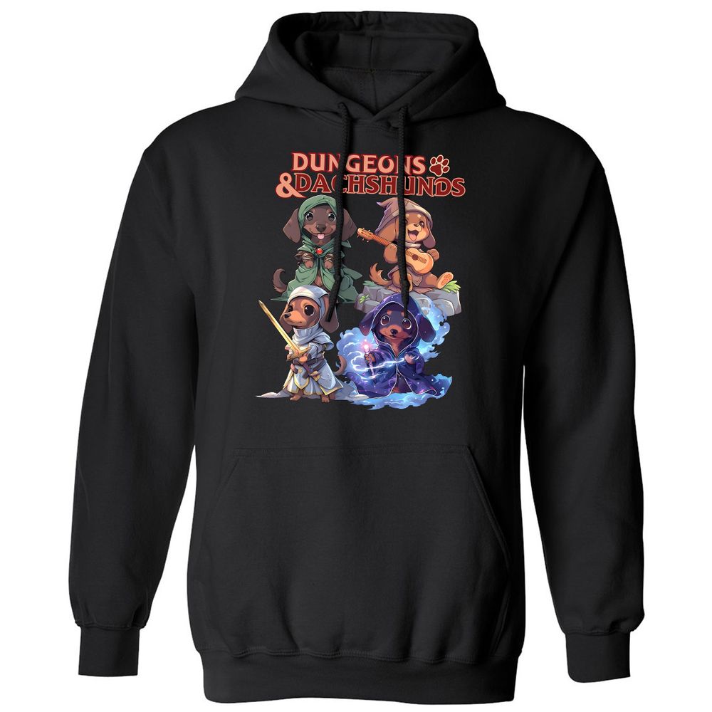 Dungeons & Dachshunds Classic Unisex Hoodie - Black - 1