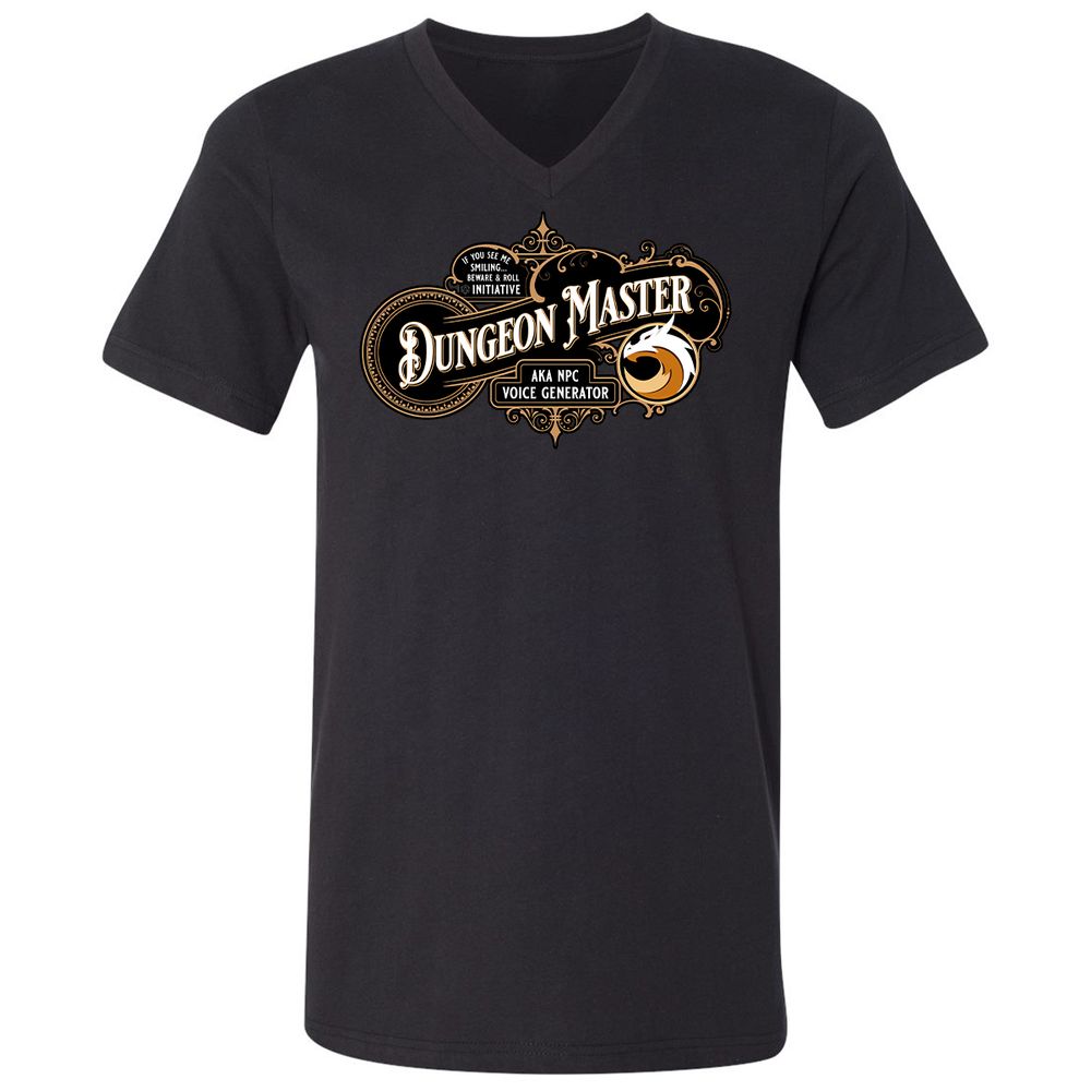 Dungeon Master Unisex V-Neck T-Shirt - Black - 1